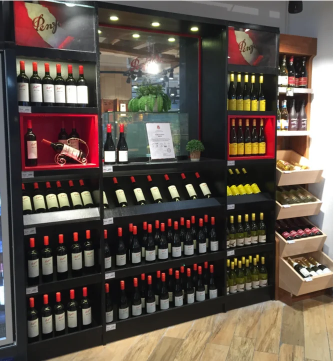 Customized Wooden Furniture Wine Bottle Racks Red Wine Cabinet