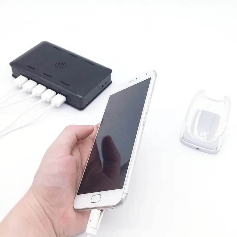 Retail display security solutions for cell phone anti theft alarm stand for mobile shop multi port security alarm system