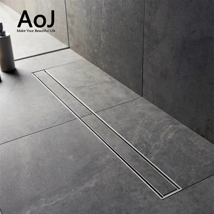 Hot sell linear show drain simply style customized size stainless tile insert floor drain shower