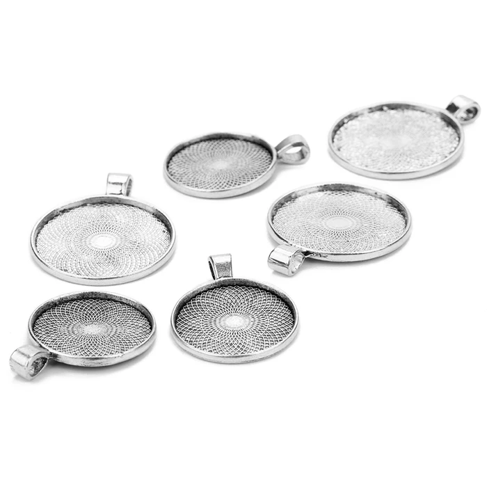 Hot sell Metal Round Pendants Cabochon Setting Base Blank Cabochon Settings For Jewelry Necklace Making