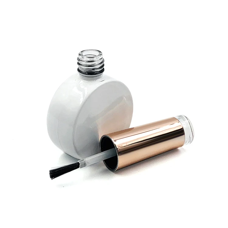 
XuZhou Das White 12ml flat round nail polish bottle 