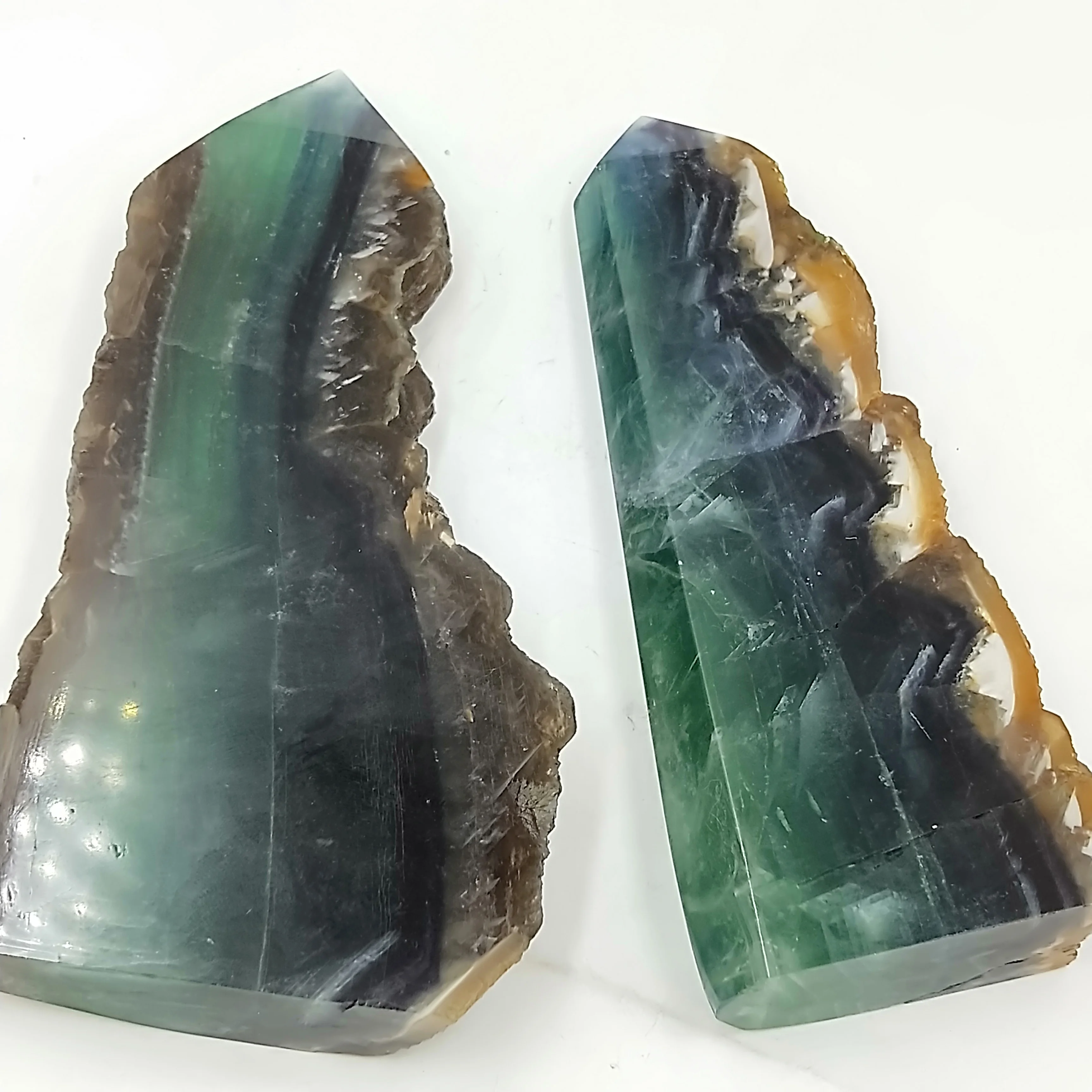 Natural Colour Fluorite Quartz Crystal Sawtooth Specimen Healing Crystal Rough Stone
