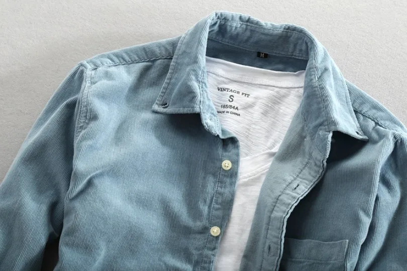 
Newest design Winter warm corduroy thick mens shirt,China factory wholesale 