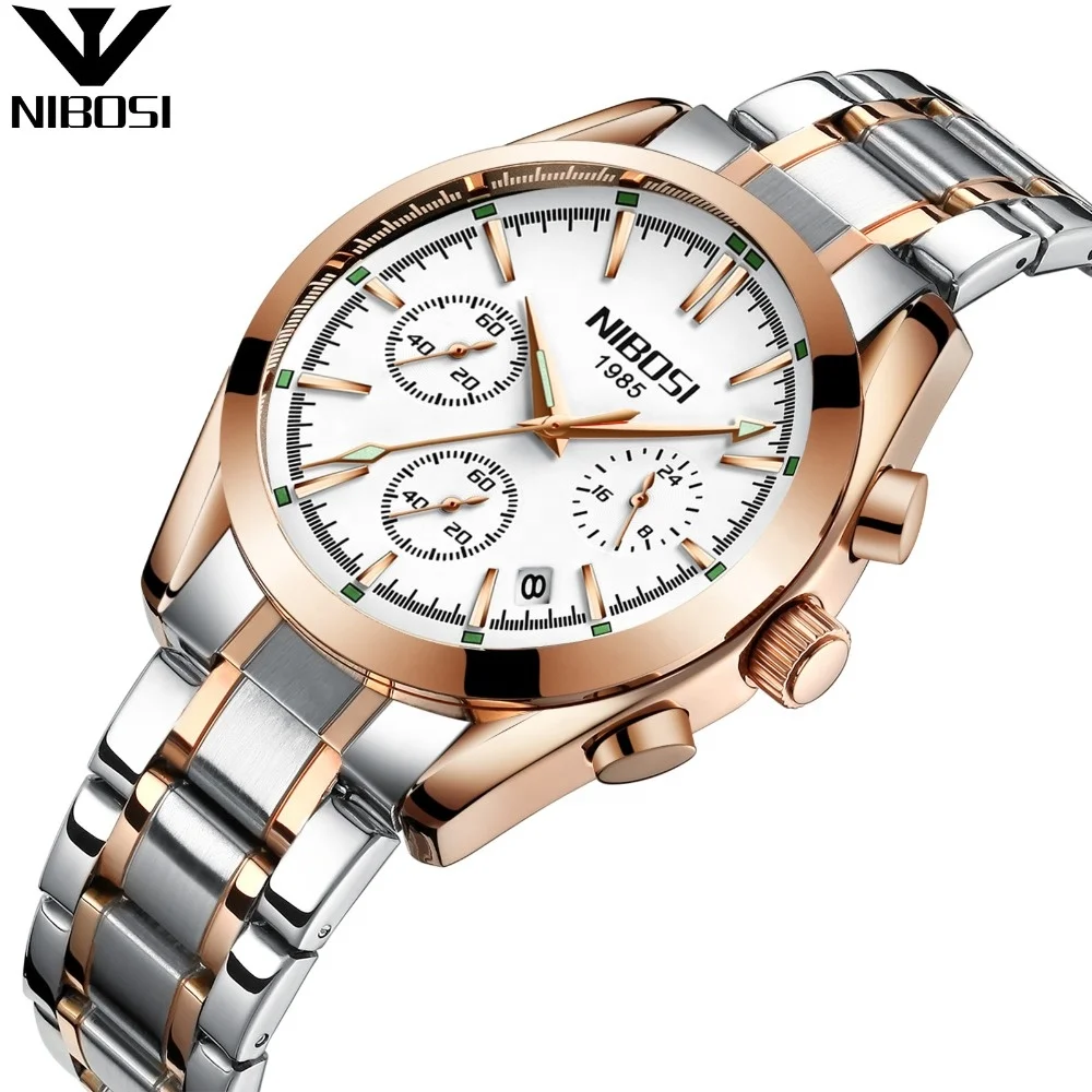 NIBOSI 2310 free shipping  Men Watches Top Brand Luxury Fashion Business Quartz Watch Men Sport Metal Waterproof Wristwatches