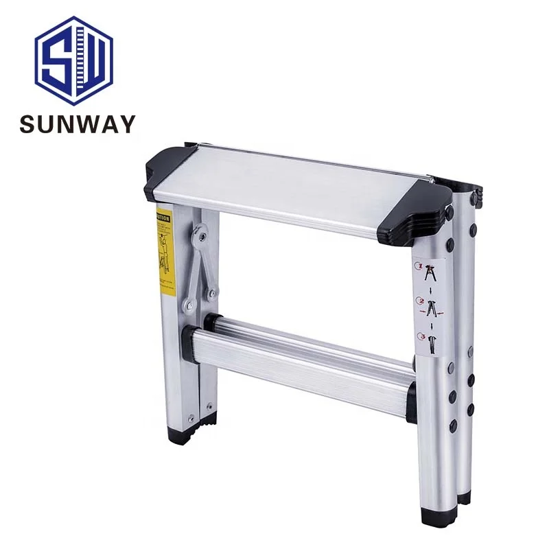 Two-step Folding Portable Aluminum Ladder Fishing Stool For Household Use