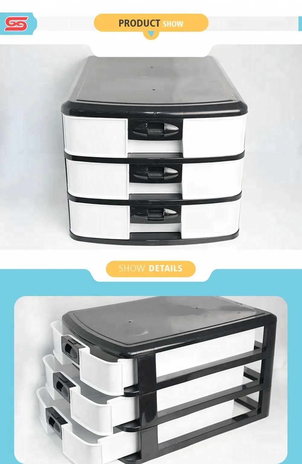 Офис 3 слоя пластиковый ящик коробка для хранения документов с замком