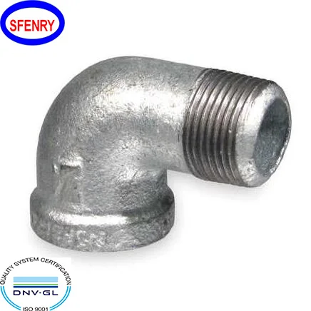 Sfenry Malleable Cast Iron Pipe Fittings ASTM A197 Male And Female 90 Degree Elbow