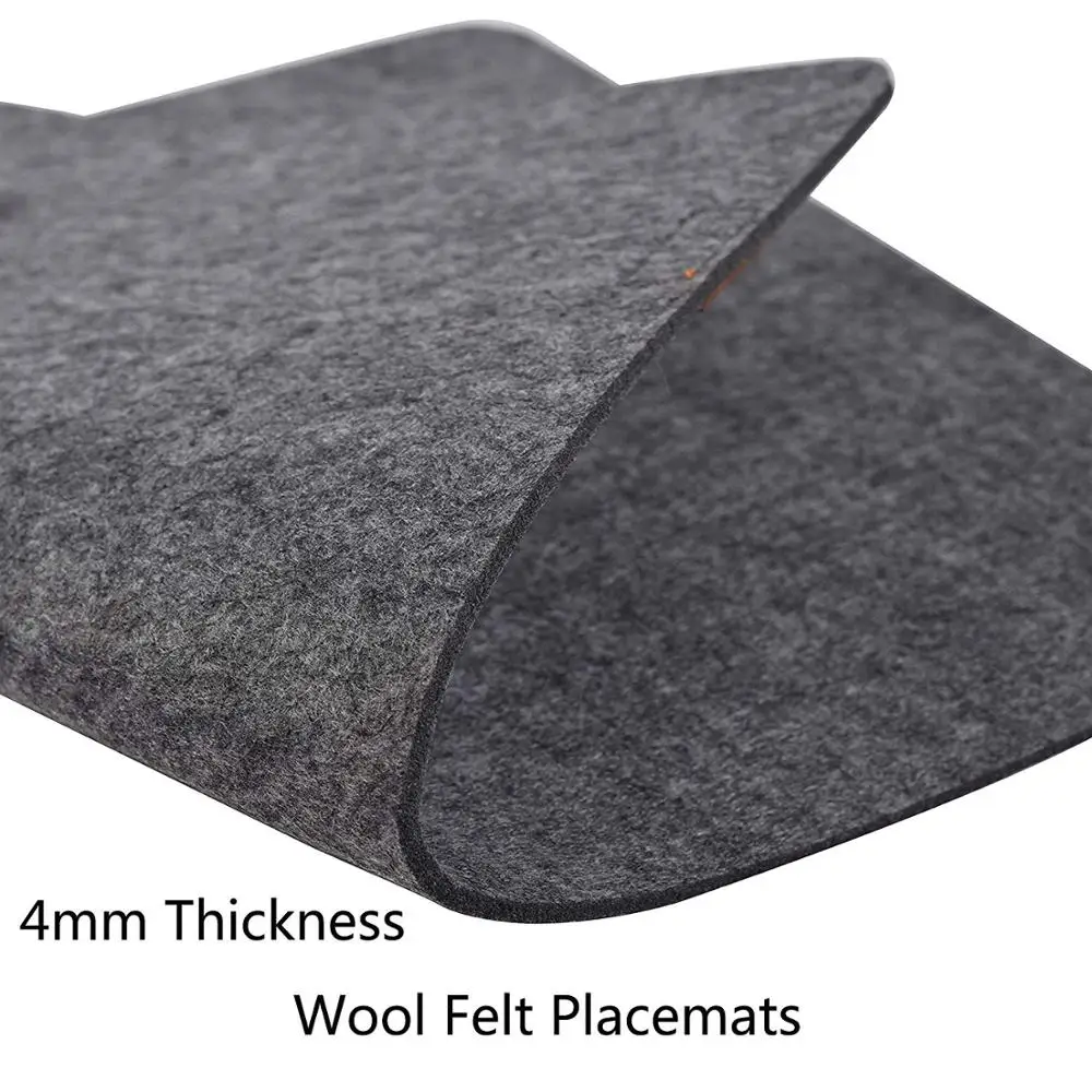 
felt woven placemats set of 6pcs table mats non slip heat resistant placemats wool felt placemat 