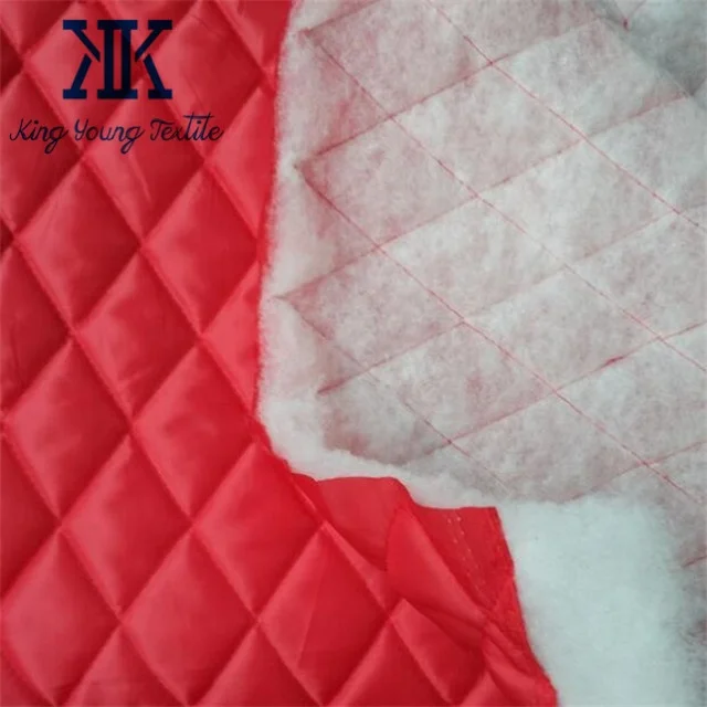 cheap price single side 100% polyester diamond quilted down filled fabric for garments lining
