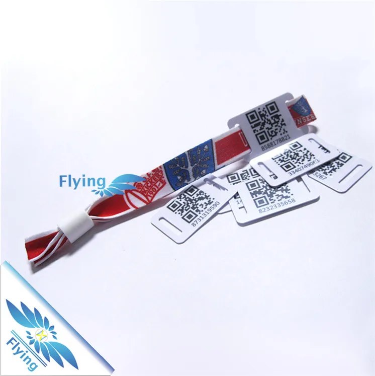 Unique QR Code Festival RFID Fabric Wristband / Bracelet for Music Event