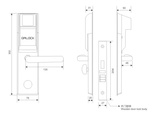 
QR code door lock for hotel, smart door lock 