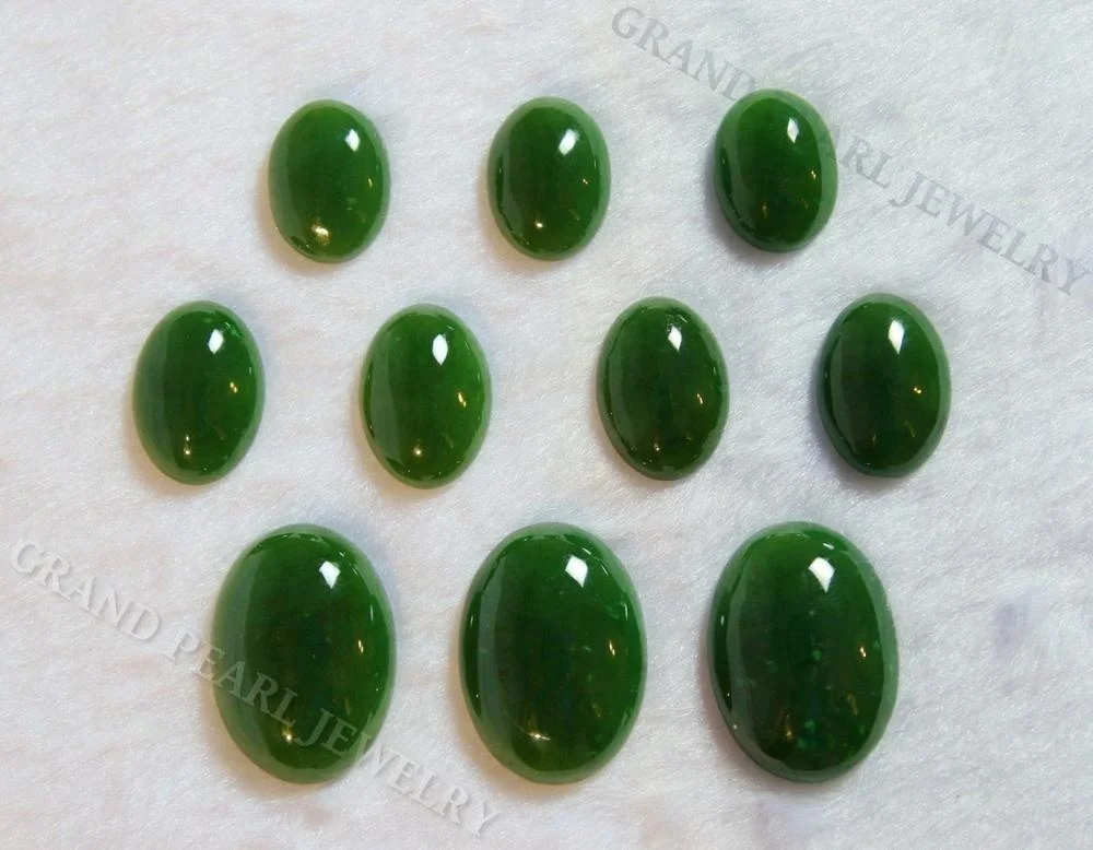 10x14mm_Oval Cabochons - Genuine Canadian Nephrite Jade
