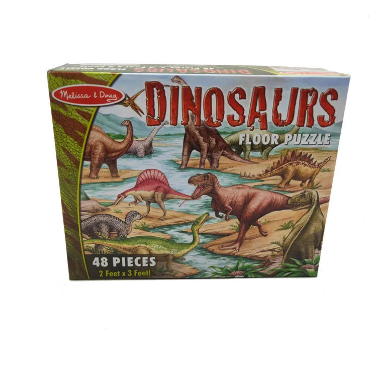 Wholesale MDF 48 big pieces kids dinosaur floor jigsaw puzzle custom dragon puzzle games for children