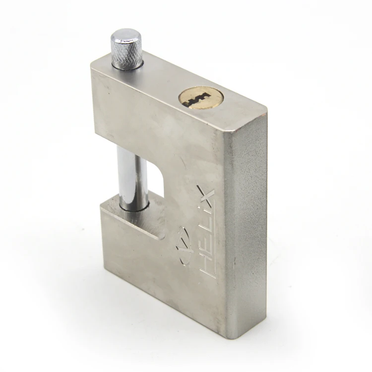 Steel shackle anti-rust customized logo safe hardened rectangular padlock with master key