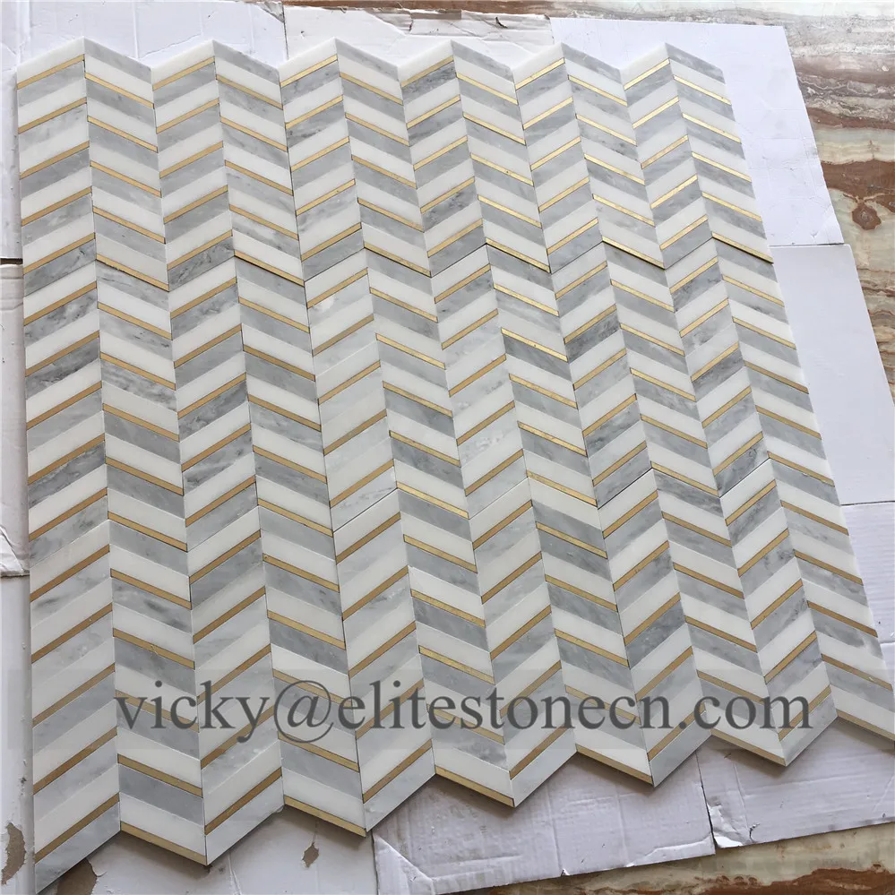 Custom Factory Brass Marble Mosaic Tile with Good Quality
