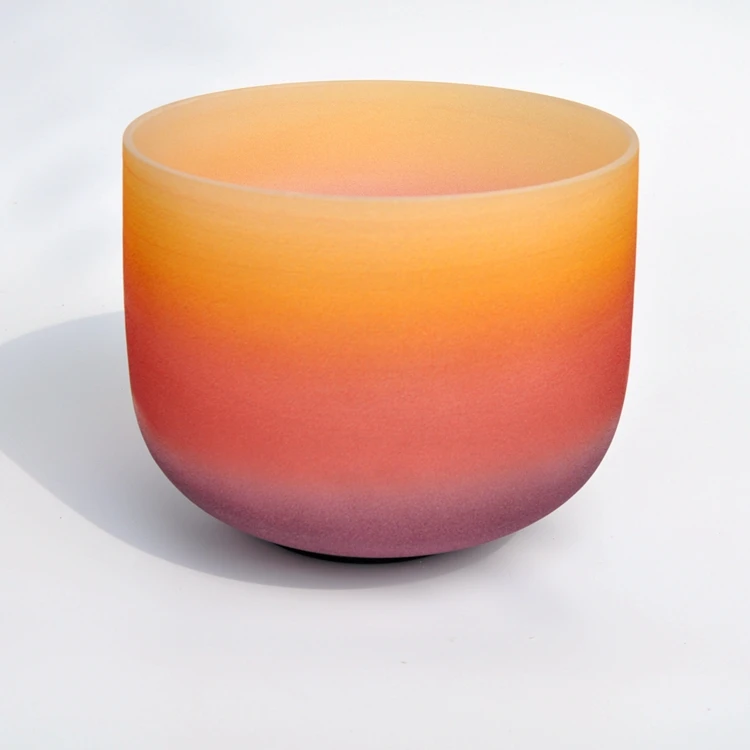 
Factory Sale Custom Design 7 chakra color crystal singing bowl set from China 
