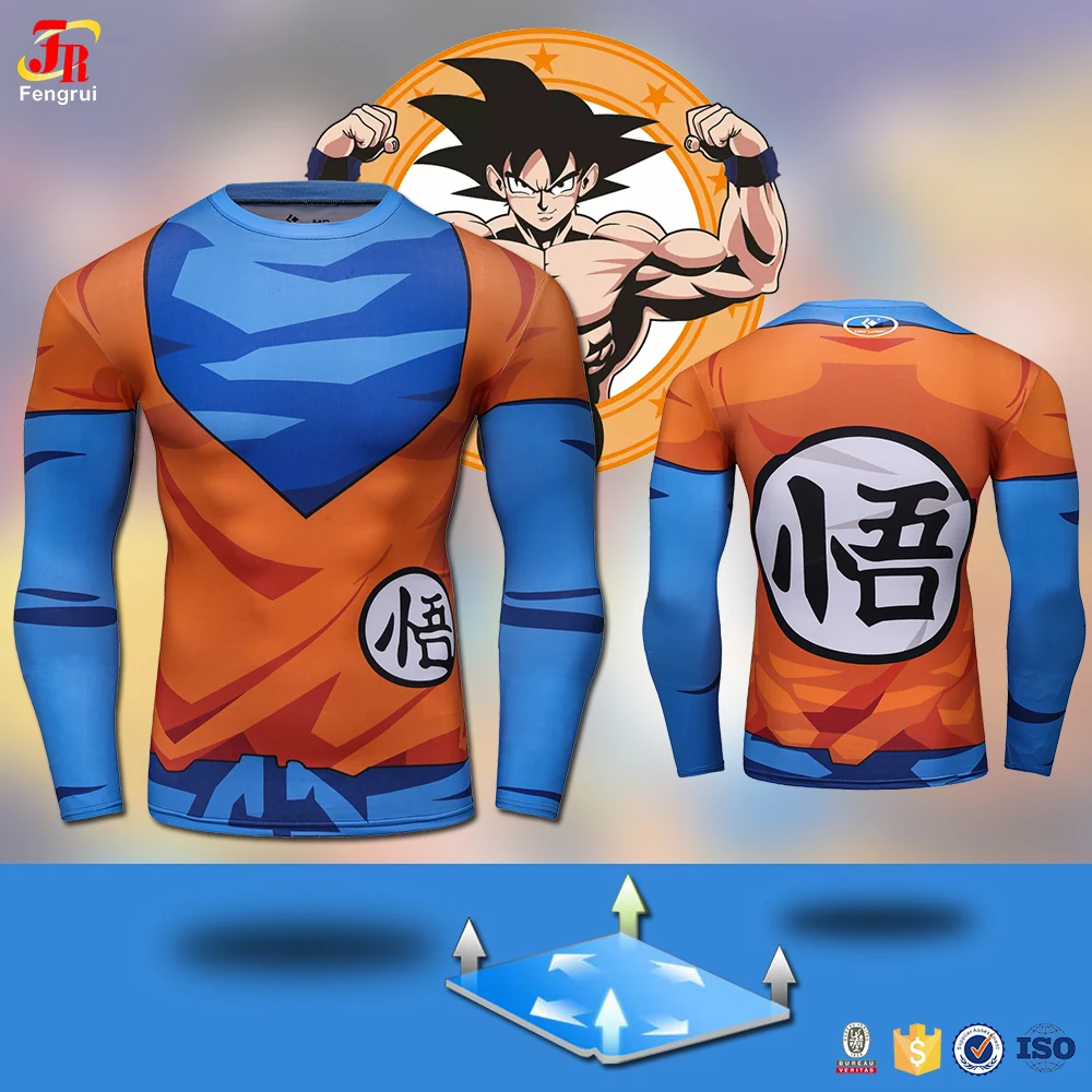 Wholesale Anime Clothing Goku DTG Printer Compression T Shirt