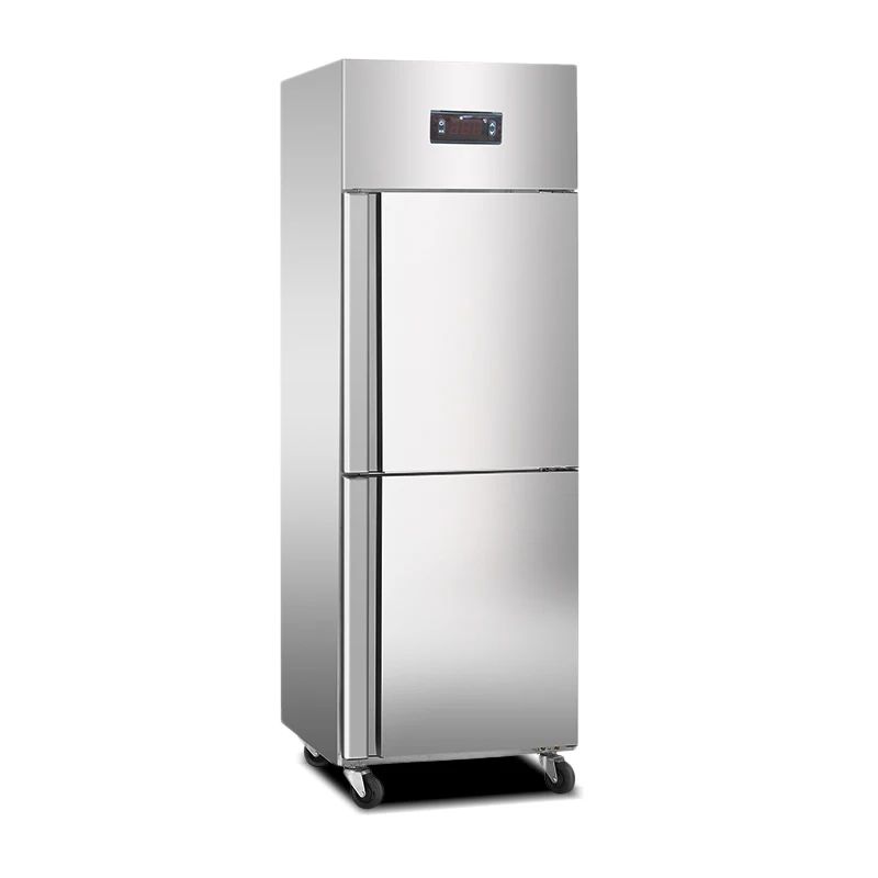 
 Коммерческие холодильники для овощей, 2 двери, морозильник из нержавеющей стали для ресторана, кухни  