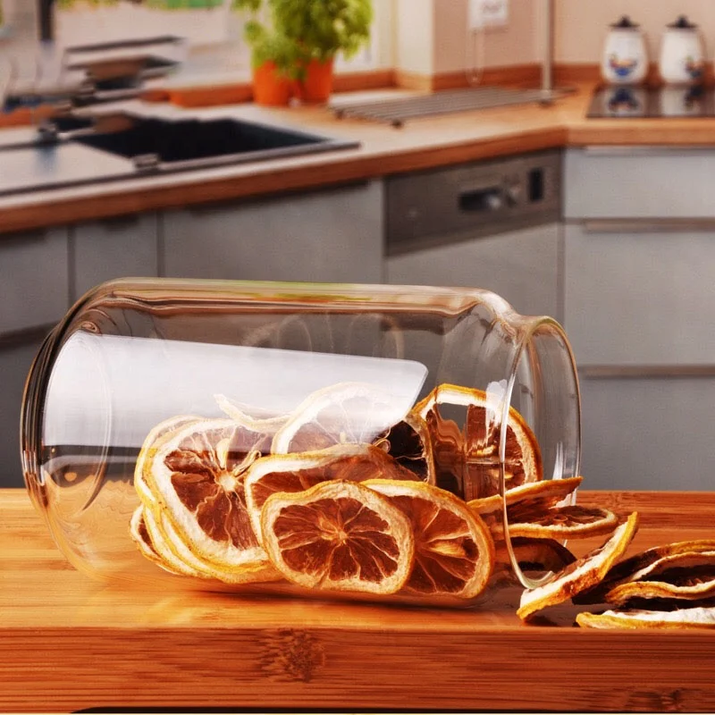 New Design 250ml Glass Jar with Sealed Acacia Wood Lid Food Container for Tea Honey Spice Grain Storage in Kitchen