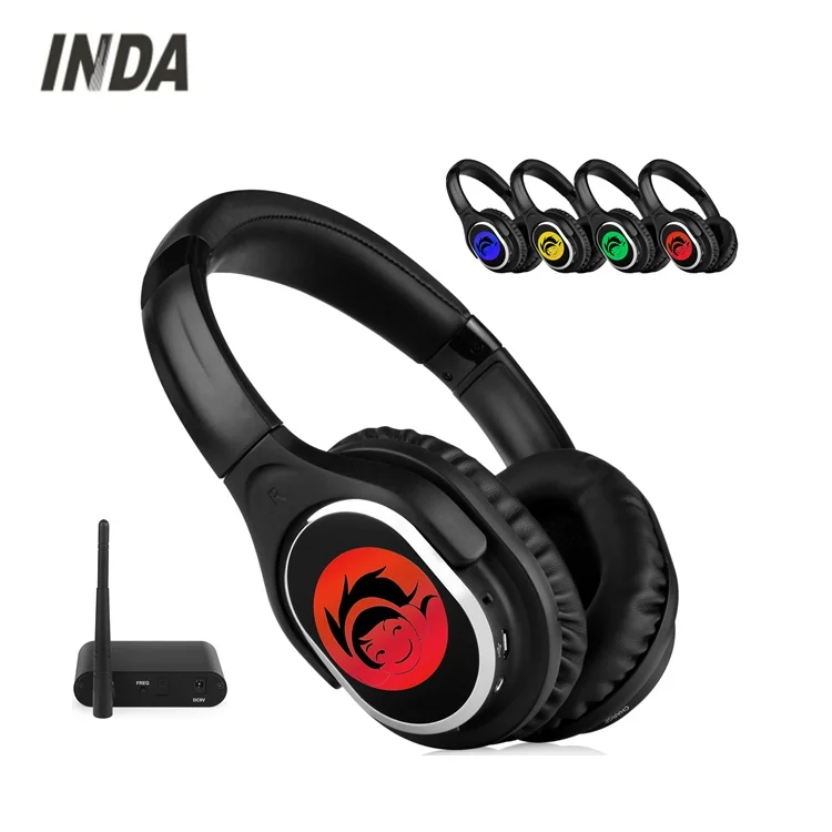 3 Channel Wireless Disco Headphones Silent Disco Headset