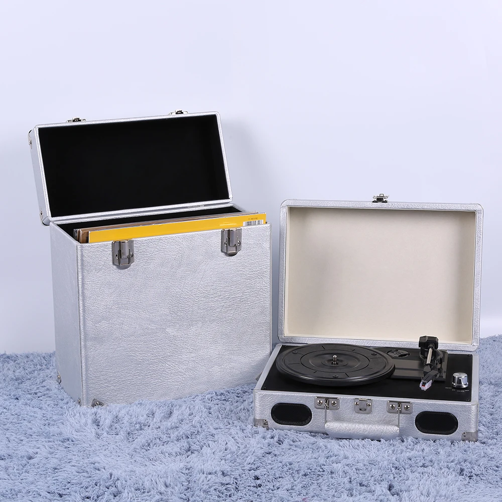 
Suitcase Record Player Turntable, 3 Speed Record Player Suitcase with Built in 3W*2 Speakers/ Aux Input/ RCA Line Out/Earphone 