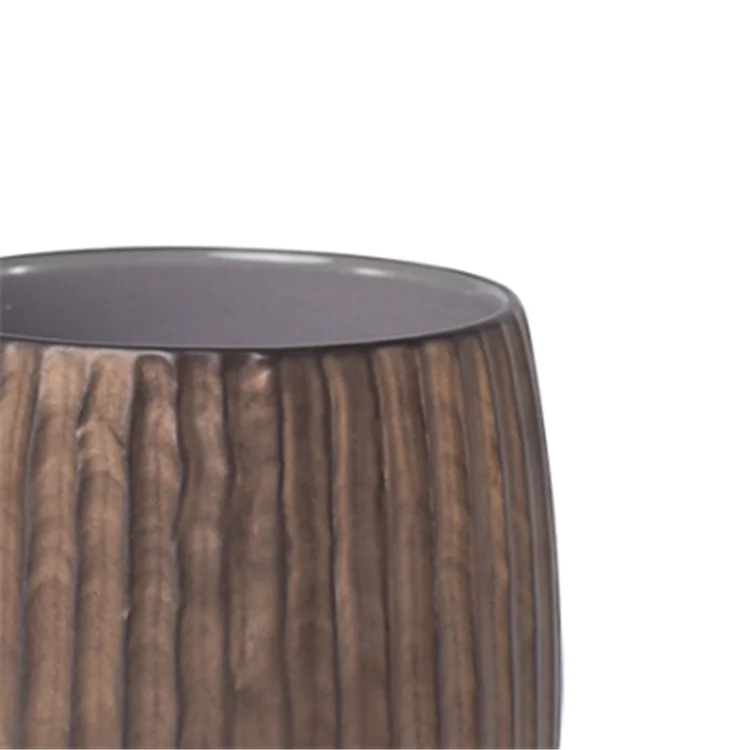 Vertical stripes fluted design restaurant ware  ceramic coffee mugs / home goods porcelain mug