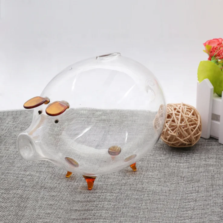 Color glass piggy bank for kids money box coin counting money jar
