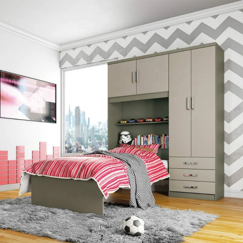 Многофункциональный Детский Шкаф для спальни, детский шкаф, шкаф, встроенная кровать и открытое пространство для хранения, книжный шкаф
