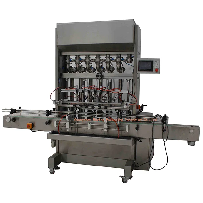Automatic servo motor 4 head piston filler with large hopper