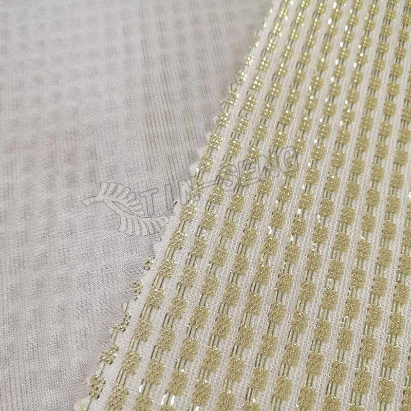 Трикотажная ткань из золотой металлической пряжи, блестящая люрексная ткань для мужского модного костюма