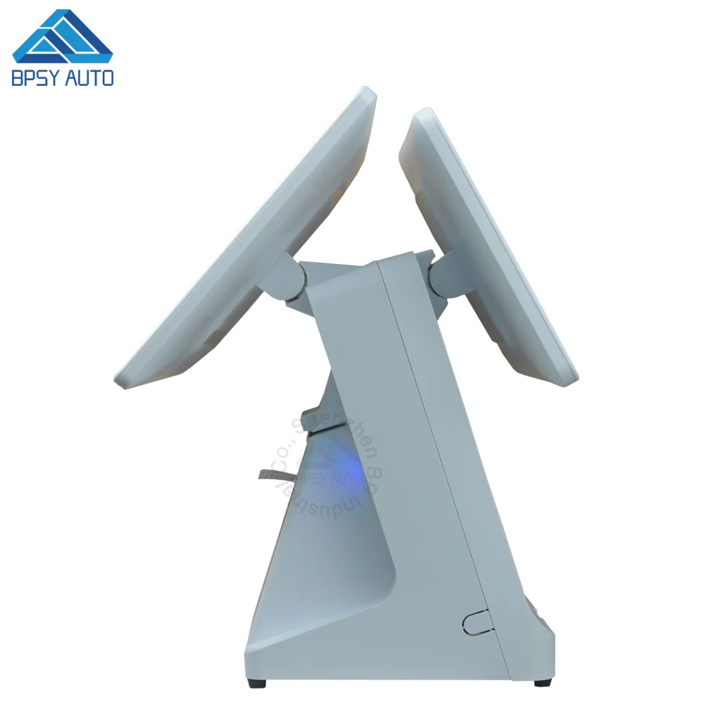 All In One Double Screen POS Computer 15.6 Inch Cash Register Table POS System Windows10 with 80mm Printer