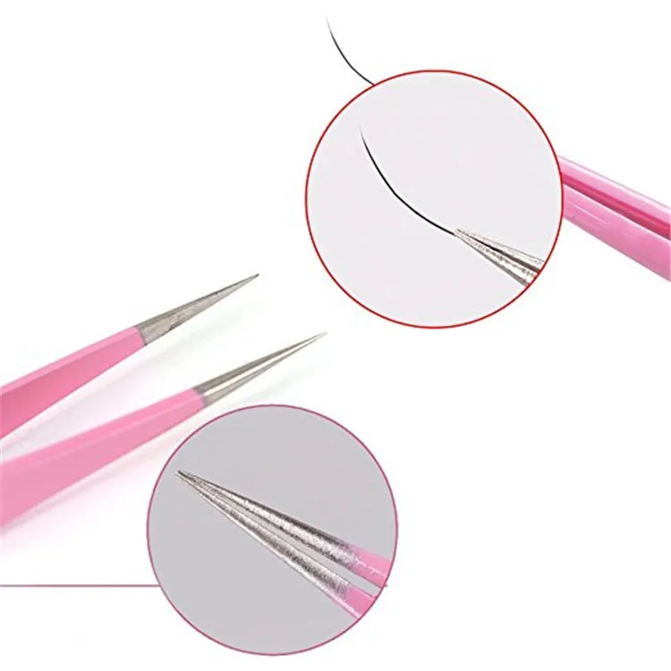 
Cheap 2PCS Set High Class Personalized False Eyelash Tweezer Sets for Eyelash Extension 