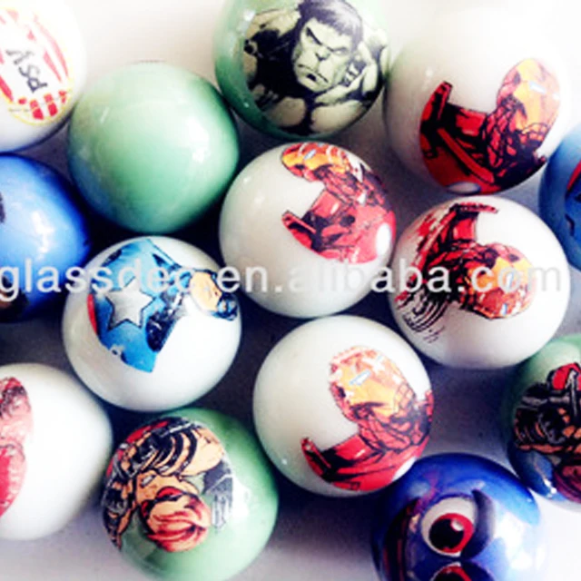 custom printing glass marble with picture