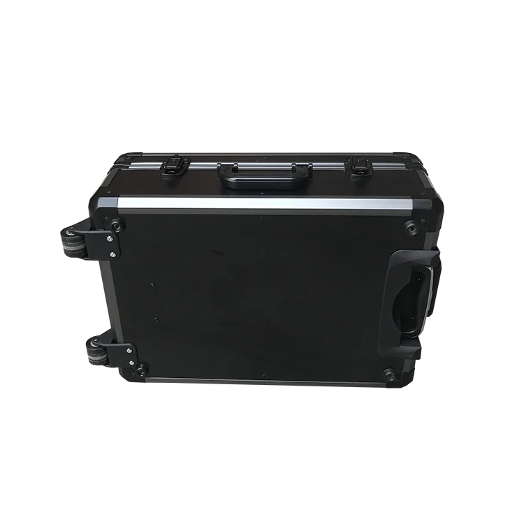 custom hight quality portable metal attache aluminium alloy tool trolley case box with wheels