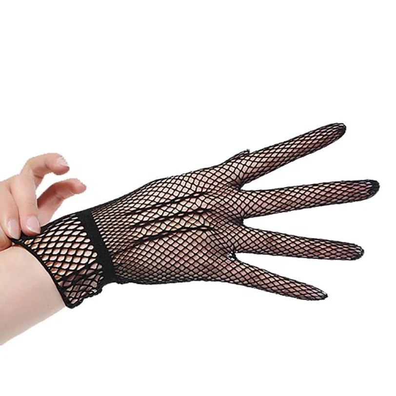  FY Women fashion Summer UV-Proof Driving Dance Lace Gloves Mesh Fishnet Cute Patchwork