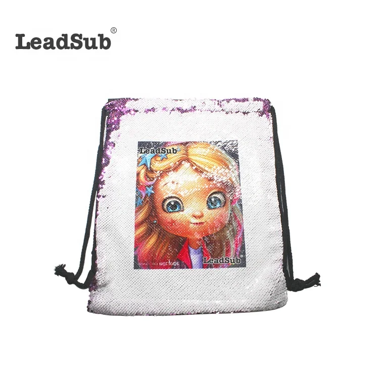 Magic Tote Glittering bag Reversible Sequin Drawstring Backpacks Bling Shining Sport Shoulder Bags for heat press transfer