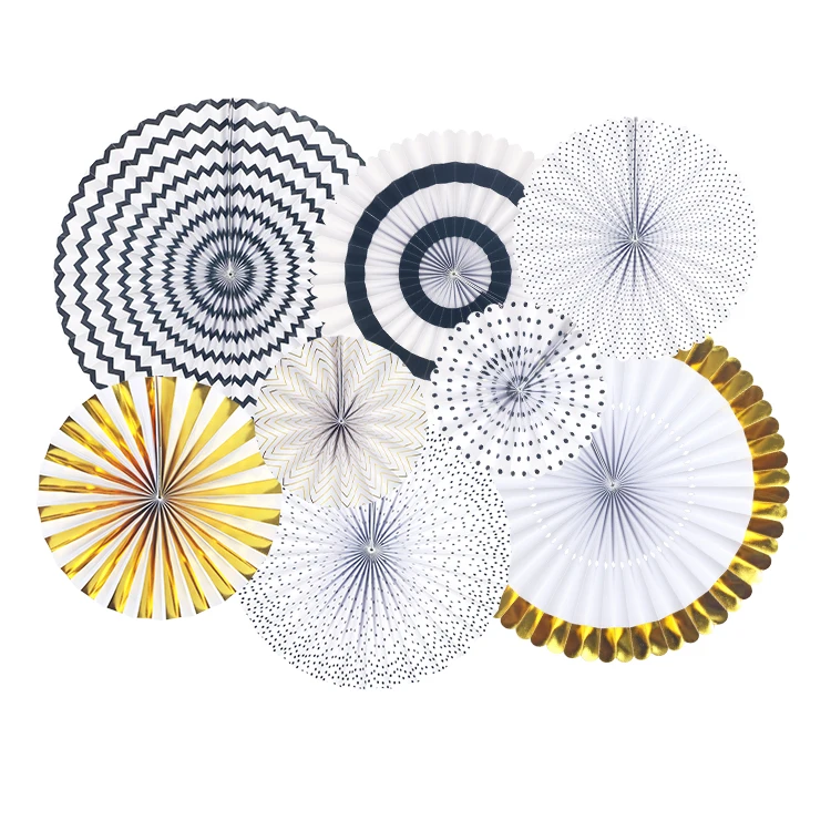 
Callfeny party supplies 8 pcs paper fan for wedding decorations, birthday party decorations 