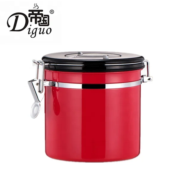 Diguo Popular 800ml 28Oz 250g Blue Color Stainless Steel Airtight Sealed Canister For Sugar Food Coffee Bean Tea