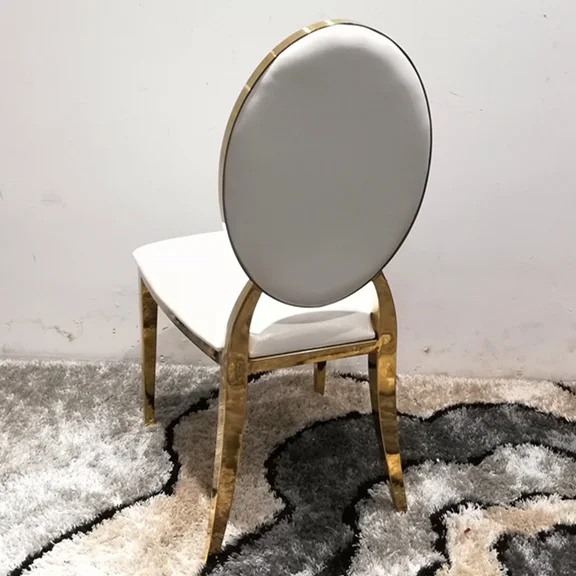 Golden modern leather wedding dining room dinning stainless steel chair louis chair