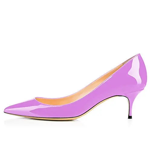 2022 Wholesale Latest Big Size Low Heels Pointed Toe Patent Leather Women Shoes