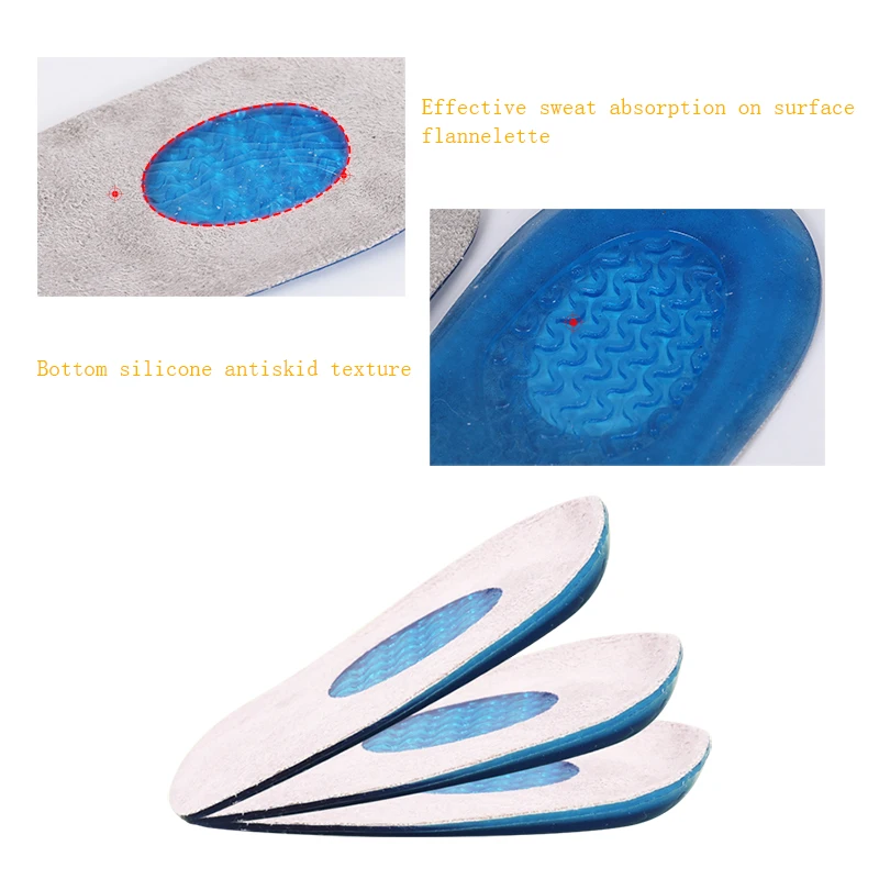 Anti Skid Gel Foot Pad Self Adhesive Soft Elastic Effective Heat Absorption on Surface Flannelette Bottom Silicone Two Size