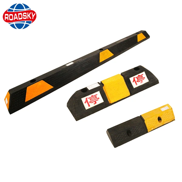 
rubber black car truck parking concrete wheel stops 