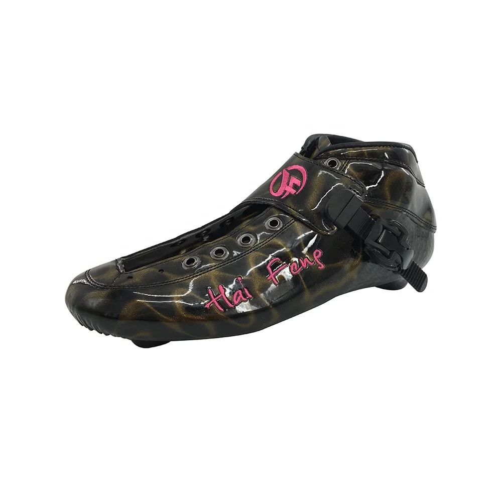 Custom high quality professional carbon fiber leather outdoor inline roller speed skate upper boot
