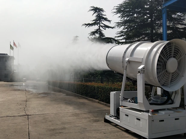 Oversea service stainless steel machine water sprayer quarry dust suppression fog cannon