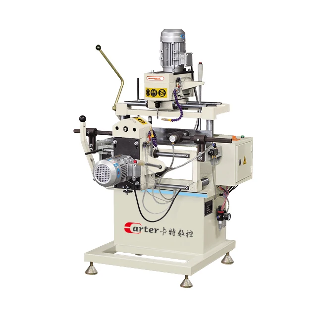 window and door making machine double heads lock hole milling machine slot drilling machine for aluminum profile