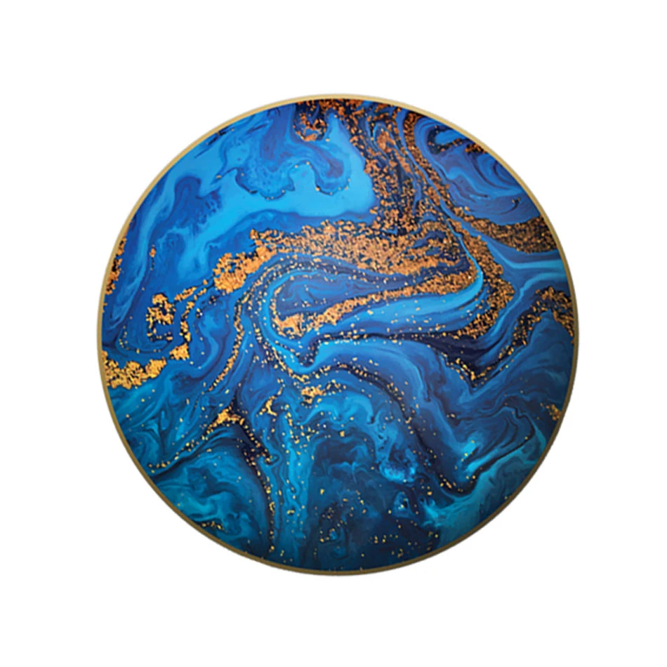 Синяя планета золотой оправе на заказ печати керамическая костяная фарфоровая тарелка набор