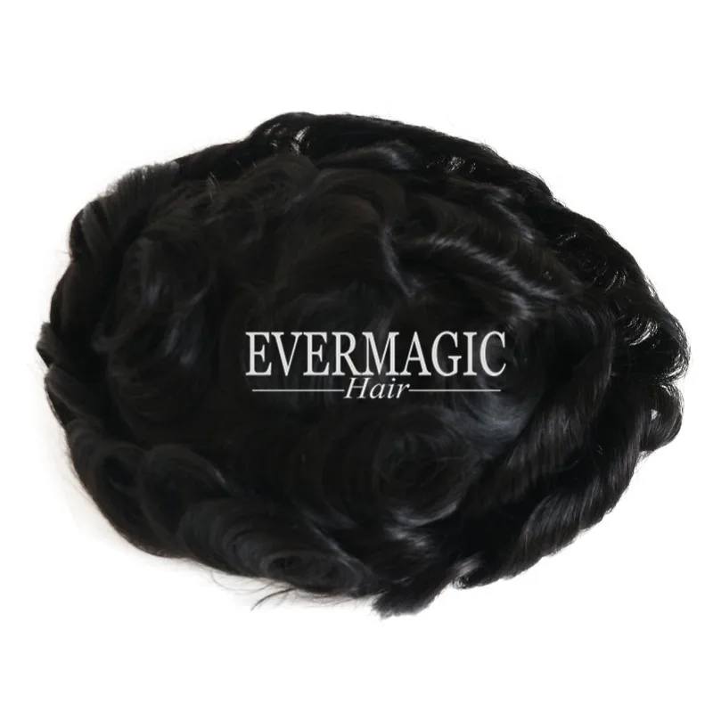 Парик Jet Black для истончения волос, мужской парик на кружевной основе, парики из натуральных бразильских человеческих волос, замена