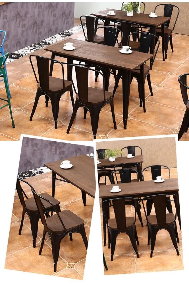 Industrial Metal Chair, Stock Restaurant Wrought Iron Dining Chair