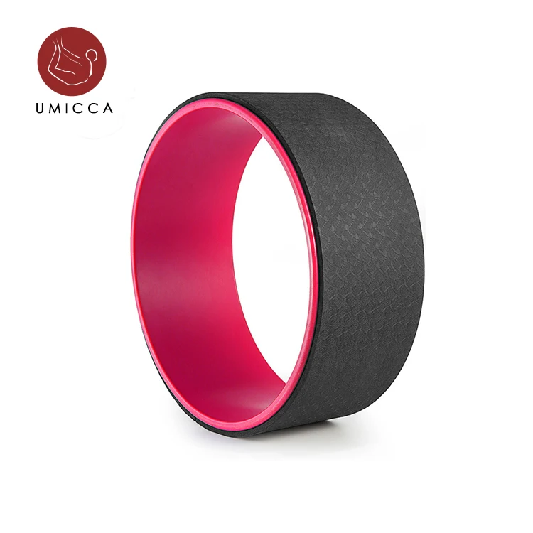 Umicca OEM Eco-Friendly PVC Yoga Wheel Custom Logo Fitness Equipment for Exercise with Custom Size ABS Wheel