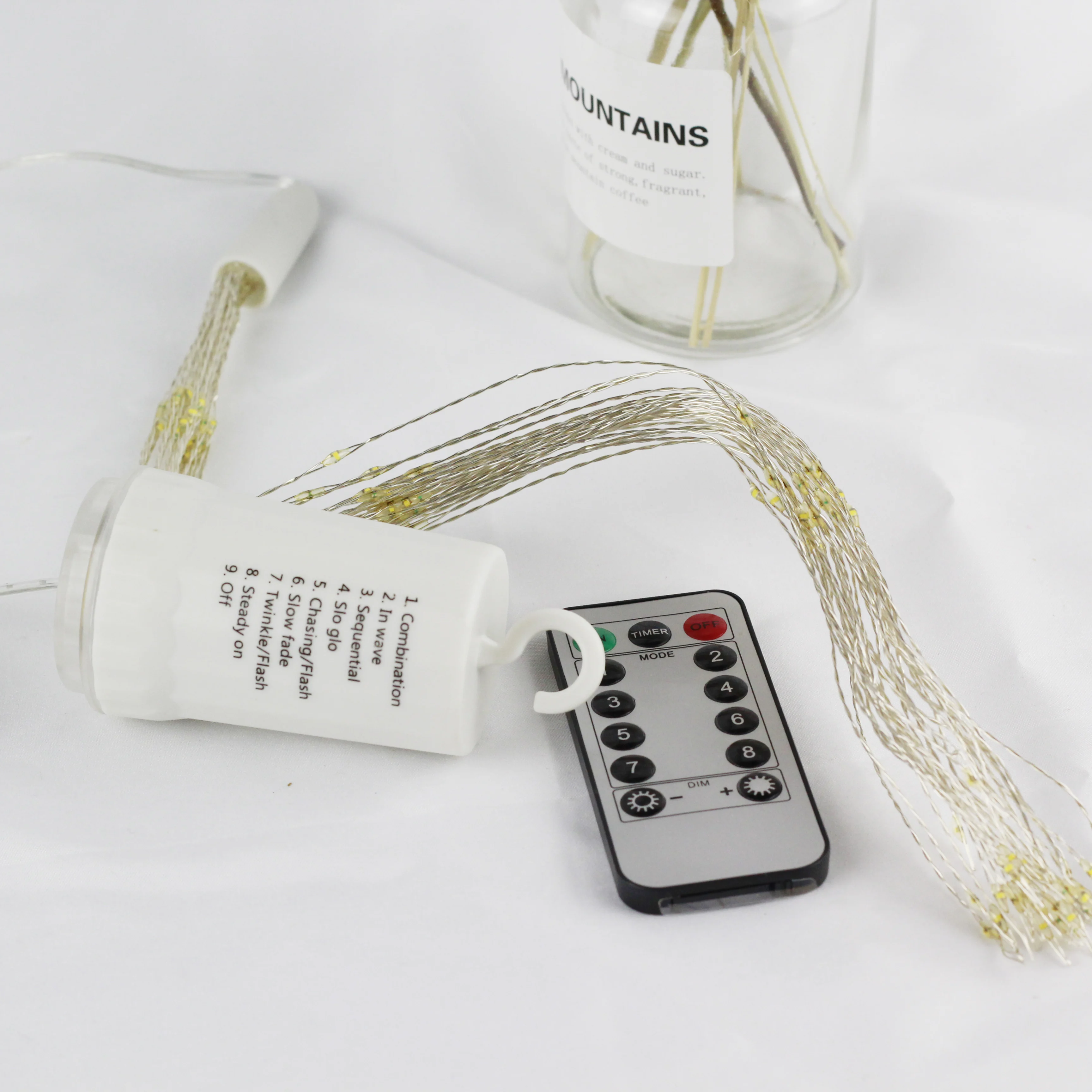 120 LED 8 Modes Dimmable Hanging Starburst Lights CHRISTMAS Firework Copper Fairy String Lights For Room Decoration Outdoor